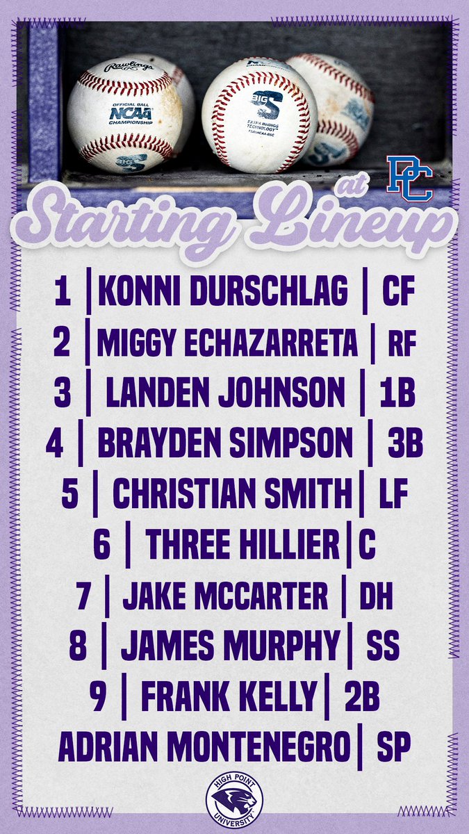 HPUBaseball's tweet photo. Game 3 Starters

#GoHPU https://t.co/tPWnqScrkb