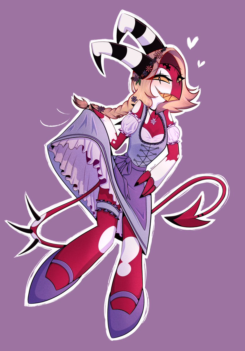 Don’t mind me dropping Blitzø in a dirndl here. I wanted to draw him for #FemBlitzWeek day 4 as a vacation to Oktoberfest lol I never got around to finishing him until now!
I live like 1 hour away from it and hate it, but our dresses are nice hahaha