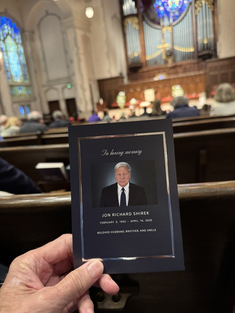 A few minutes away from the memorial service for the beloved WXIA reporter John Shirek.