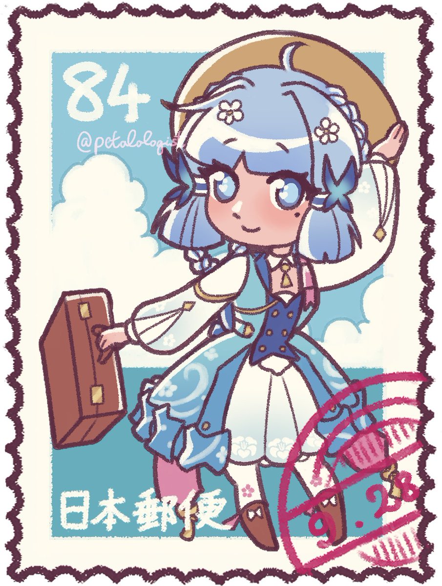 petalologist's tweet photo. i realized i never shared the digital versions of the ayaka sticker/charm i made a while back! https://t.co/9cfhl6USnb