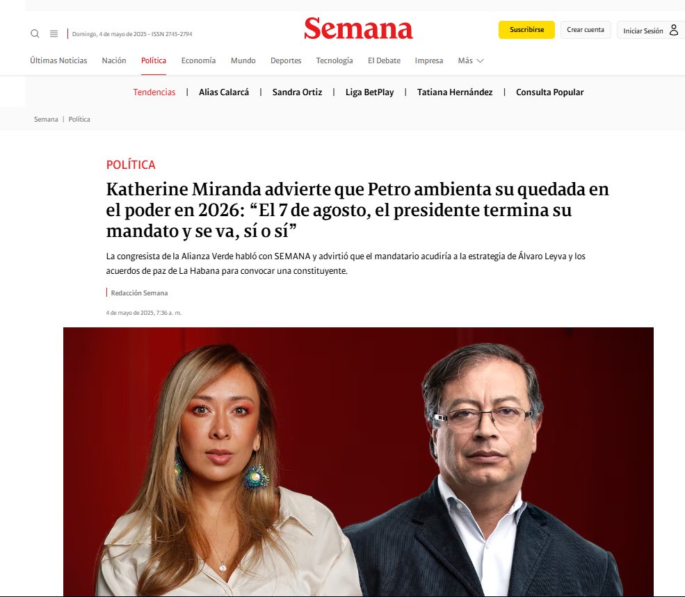 CarrillonavasG's tweet image. #MañanasBLU #PetroVergüenzaMundial #nosestanmatando #LaConfesión #PetroAlDesnudo Katherine Miranda advierte que Petro ambienta su quedada en el poder en 2026: “El 7 de agosto, el presidente termina su mandato y se va, sí o sí” semana.com/politica/artic…👈🇨🇴 Claudia López