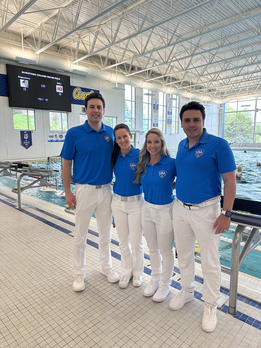 D3 champ crew! Alex High, Mosaab Omar, Victoria Mezack, and Tiffany Urbanski. Congrats to Tiffany and Victoria on the Final! <a href="/USAWP/">USA Water Polo</a>