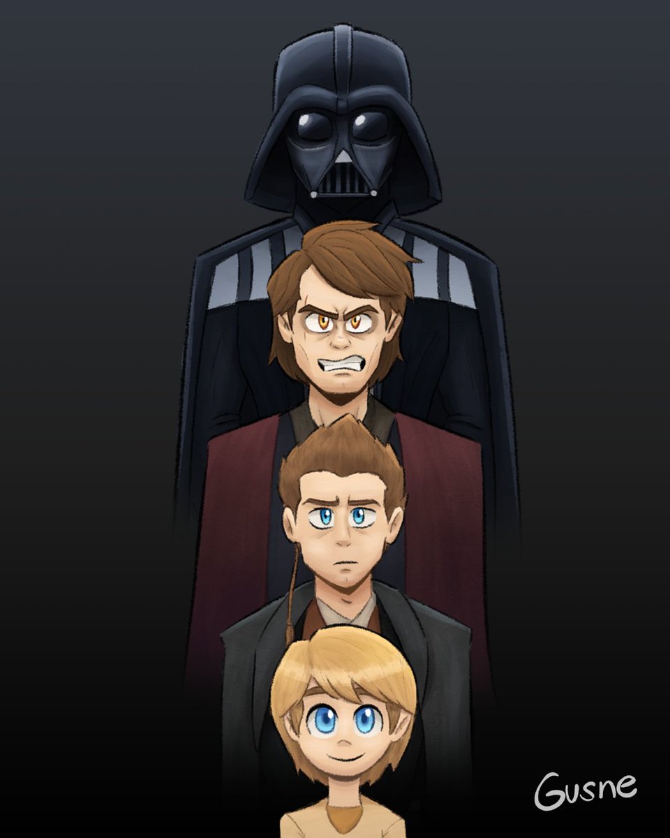Gusne2's tweet photo. Feliz #starwarsday 

La evolucion de #anakinskywalker

#starwars #starwarsday #maythe4thbewithyou #fanart #sith #darkside #ilustraciondigital  #artwork #darthvadar https://t.co/WtQbC1WcB5