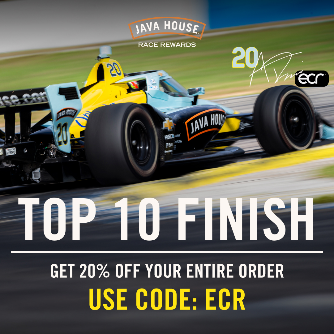 javahouse's tweet image. He did it again!
Congratulations @AlexanderRossi and the entire @ECRIndy team for the Top 10 Finish at Barber!
Now you get 20% OFF your entire order at javahouse.com. Use Code: ECR
#AR20 | #INDYCAR | #INDYBHM #javahouse