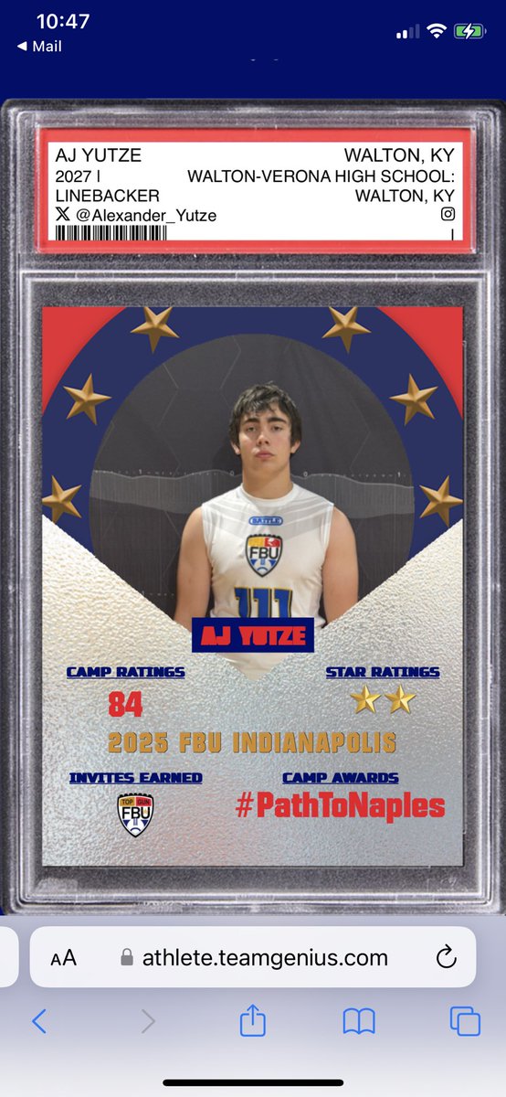 Aj Yutze (@alexander_yutze) on Twitter photo I am blessed to have received an invite to TOPGUN through FBU! So excited to compete and improve my skills. Inch by inch and mile by mile I keep grinding and I am grateful
<a href="/LauerFBU/">Matt Lauer</a>
<a href="/LippertScouting/">Ryan Lippert</a>
<a href="/kyhssportszone/">Kentucky High School Sports Zone</a>
<a href="/Kentuckyhsftbal/">Kentucky High School Coverage</a>
<a href="/KYEXPOSURE/">KY EXPOSURE</a>
<a href="/PrepRedzoneKY/">Prep Redzone Kentucky</a> I am blessed to have received an invite to TOPGUN through FBU! So excited to compete and improve my skills. Inch by inch and mile by mile I keep grinding and I am grateful
<a href="/LauerFBU/">Matt Lauer</a>
<a href="/LippertScouting/">Ryan Lippert</a>
<a href="/kyhssportszone/">Kentucky High School Sports Zone</a>
<a href="/Kentuckyhsftbal/">Kentucky High School Coverage</a>
<a href="/KYEXPOSURE/">KY EXPOSURE</a>
<a href="/PrepRedzoneKY/">Prep Redzone Kentucky</a>