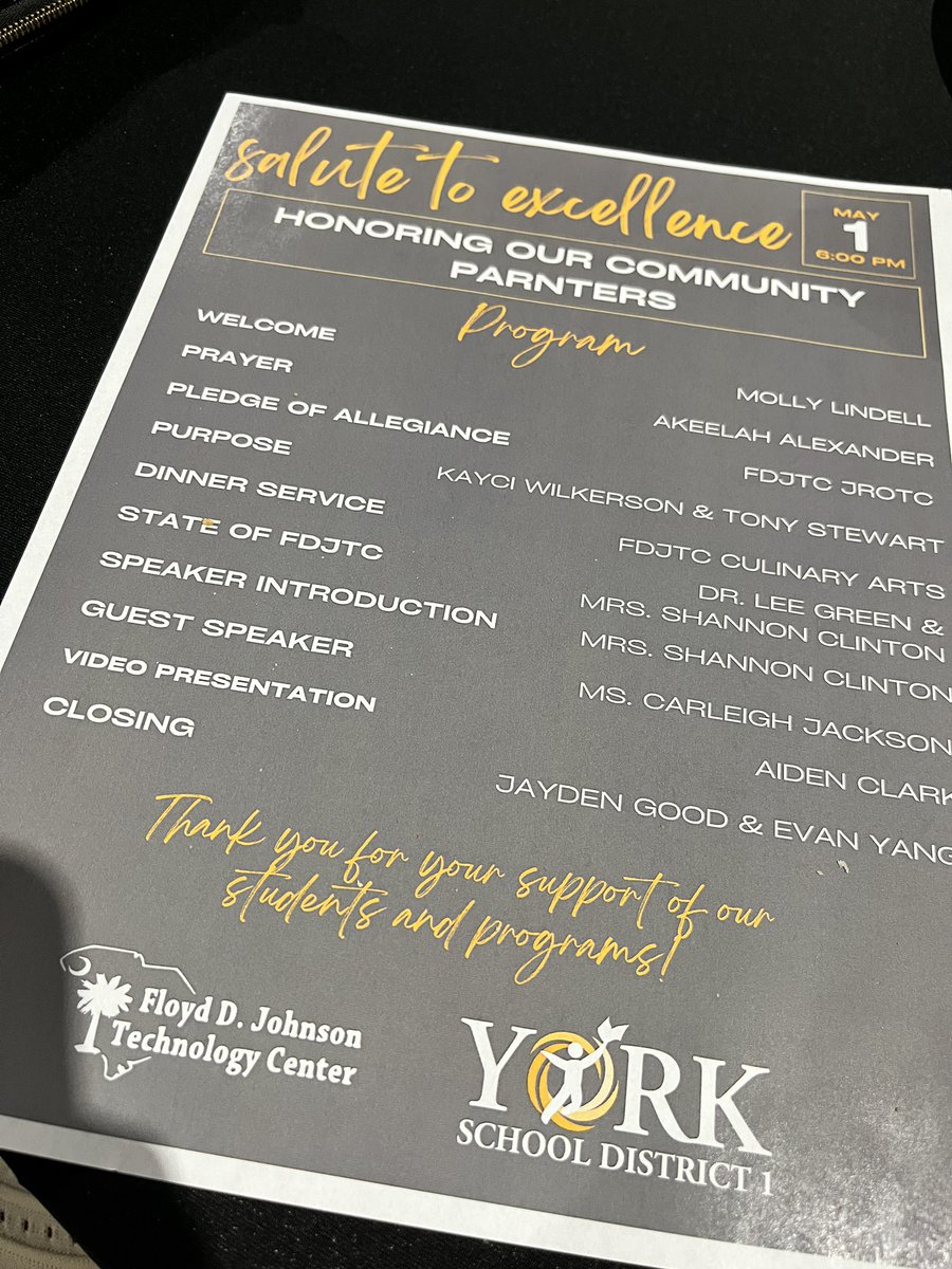Proud to represent <a href="/DukeEnergy/">Duke Energy</a> at tonight’s Salute to Excellence event with the wonderful folks at Floyd D. Johnson Technology Center celebrating the students, teachers, staff and partners who make all the programs a success.