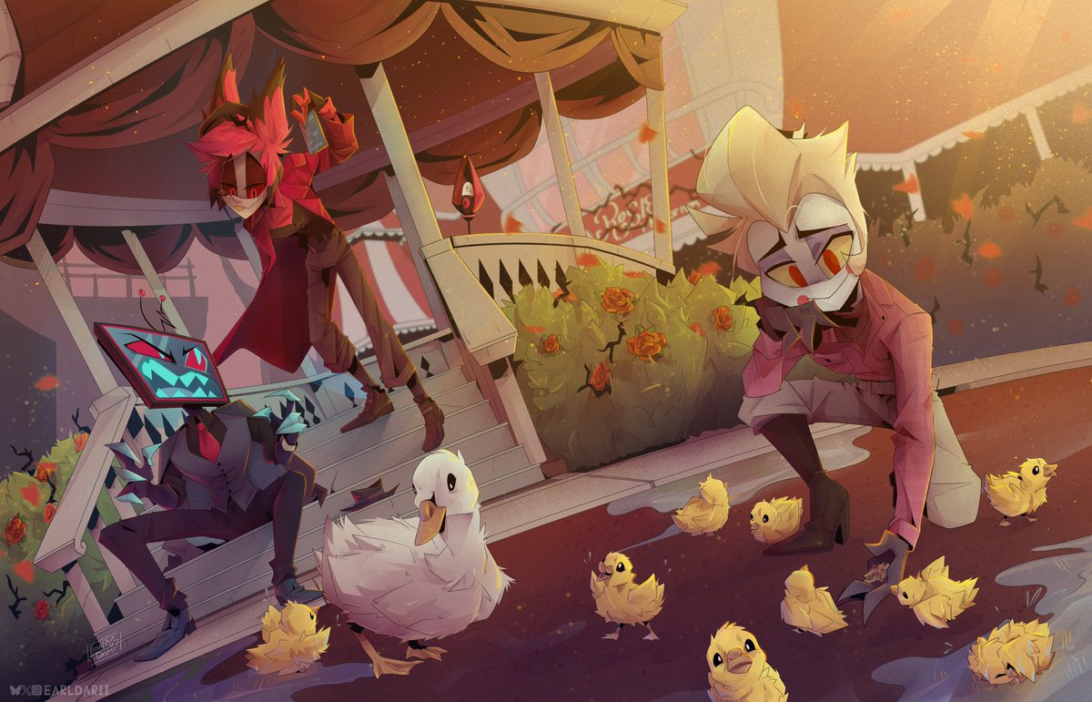 AppleMedia art for #HHAISeasonsZine 

#HazbinHotel #AppleMedia #Vox #Alastor #Lucifer