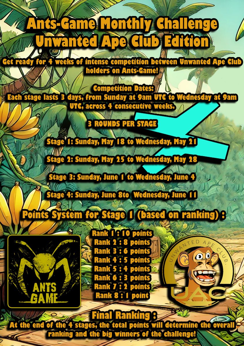 🏆<a href="/xAntsGame/">xAntsGame</a> MONTHLY CHALLENGE !!!!!!🏆
#NFTs #NFTCommunity #NFTCollection #NFTartists #NFTGaming #EGLD #MultiversX
