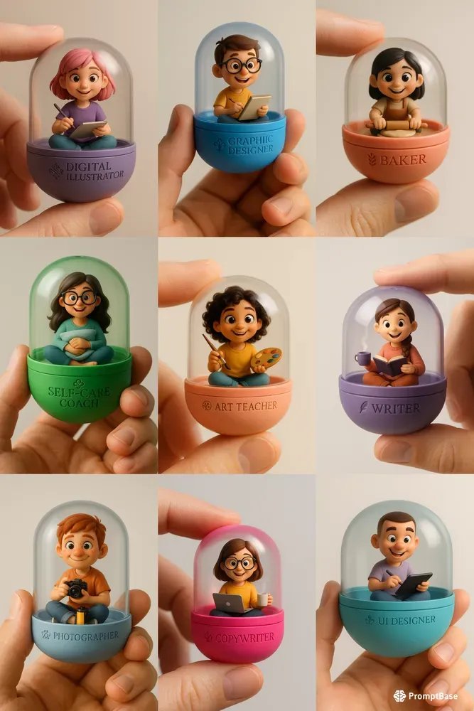 anisgottprompts's tweet image. 🎥 Content creators — imagine your brand as a mini capsule buddy

✨ Perfect for:
• Avatars with vibe
• Printable cards for your fans
• Viral sticker series

🧩 Customize character, title &amp;amp; prop

 promptbase.com/prompt/work-li…

#ContentCreator #ViralDesign #AIArt #DigitalMerch