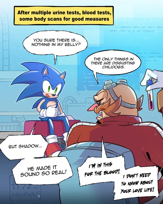 Love the trope where Sonadow goes to Eggman regards any pregnancy like he's their family doctor. #sonadow 