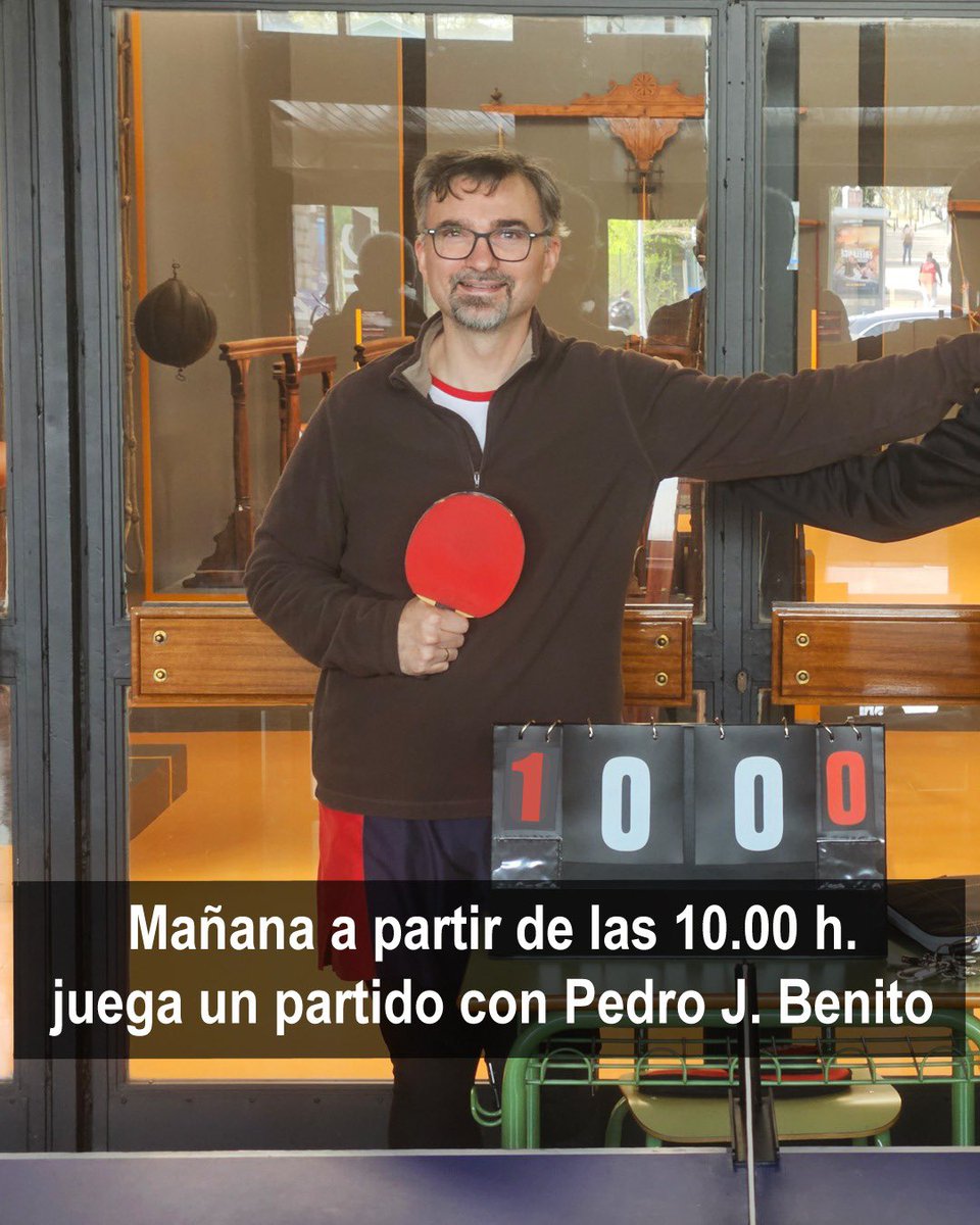 Os espero a partir de las 10 para jugar un partido 🏓🏓🏓🏓