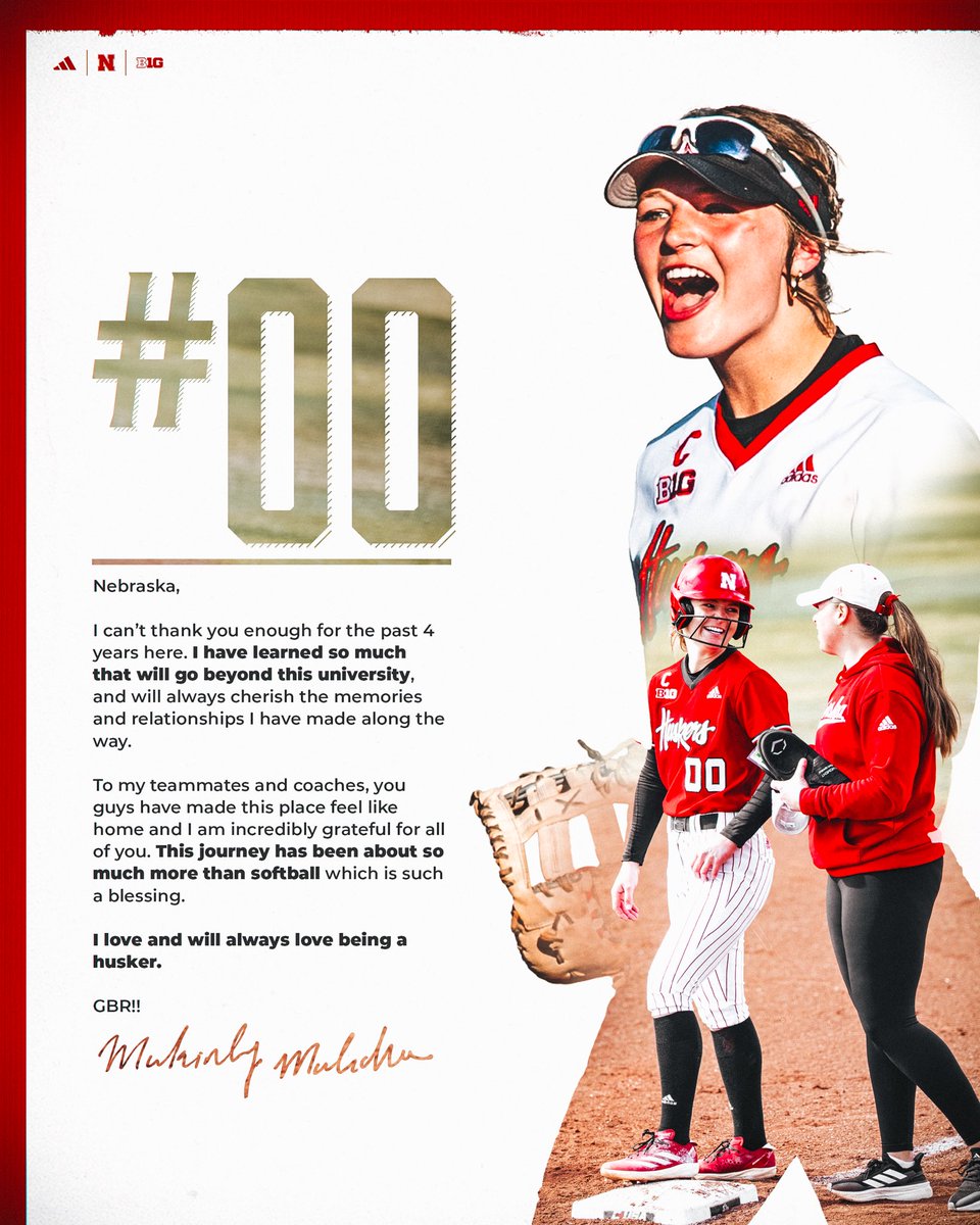 HuskerSoftball's tweet photo. Two-year captain &amp; champion for all. ♥️ 

A senior from Lakeville, Minnesota — McKinley Malecha! https://t.co/NlsTrOuKS3