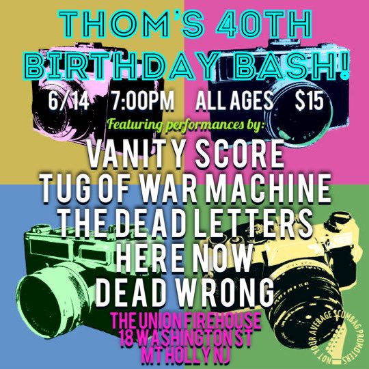 Mt. Holly! We’re playing the homie Thom Hall’s birthday bash on 6/14 at <a href="/UnionFirehouse/">The Union Firehouse</a>. Let’s party!

📷: <a href="/Thomshallphoto/">Thom Hall</a>
