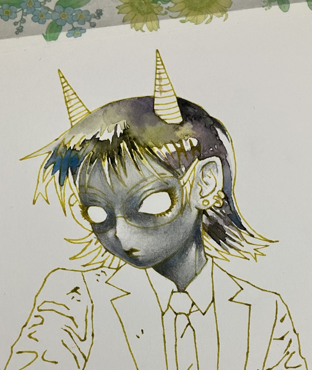 The watercoloring has began