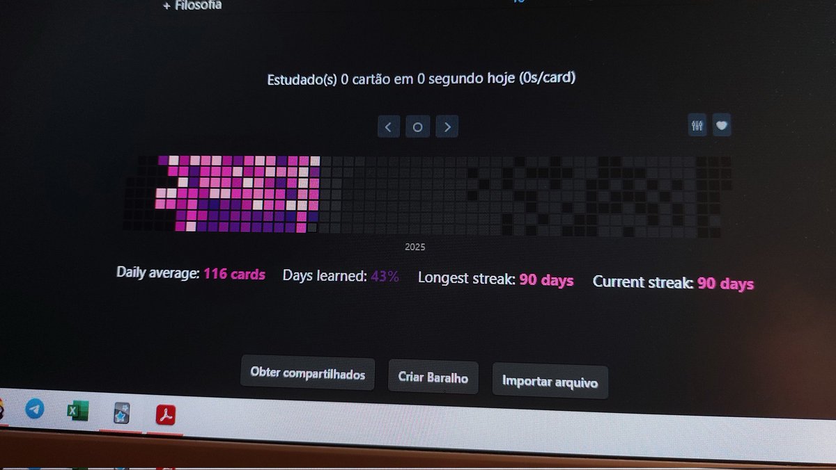 is2bit's tweet image. Dps que eu coloquei essa extensão no meu anki eu nunca mais tive paz. Tenho que entrar nessa porra pra responder todo dia só p não perder o streak