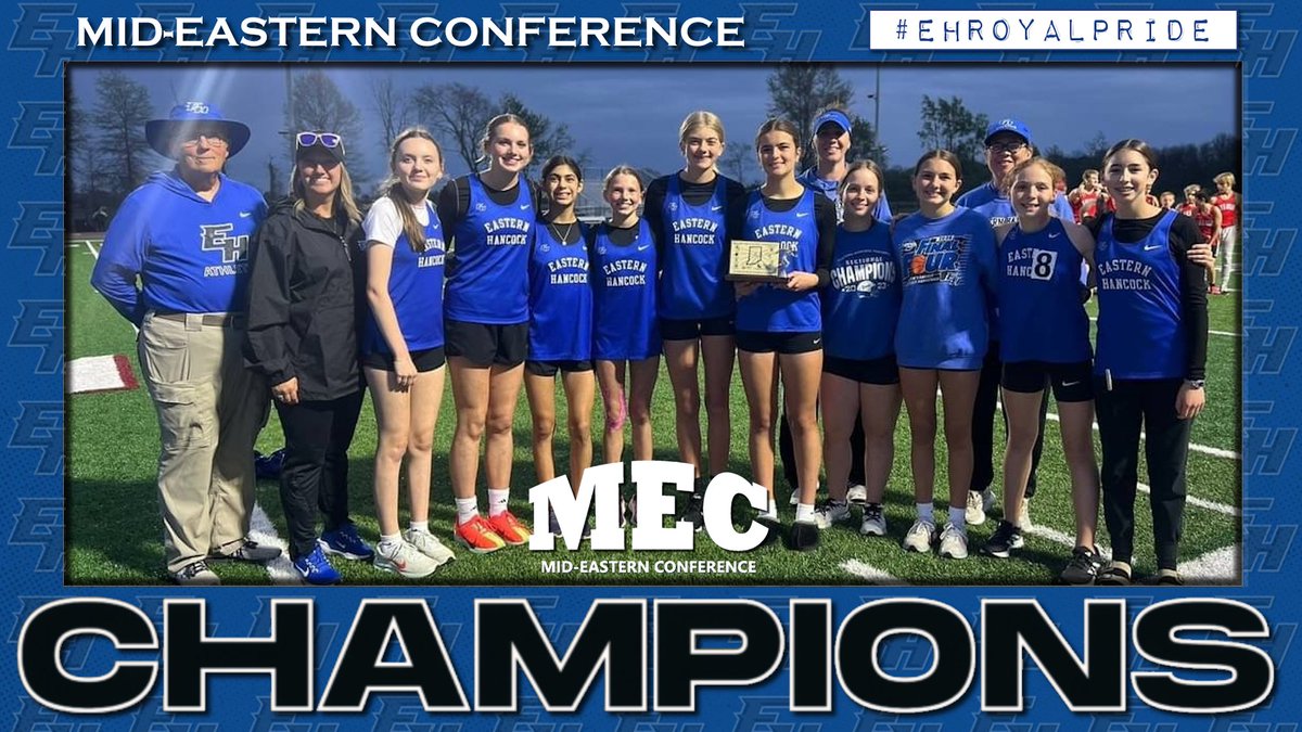Congratulations to our MS Girls Track team as they won the Mid-Eastern Conference Championship on Friday night! #EHRoyalPride