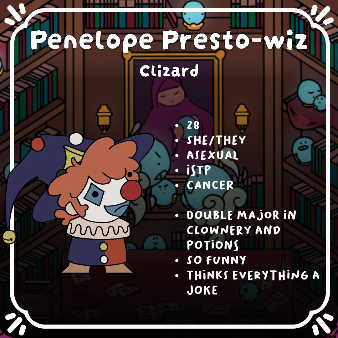 PotionProblems's tweet image. Meet some of our characters! Comment which one is your favorite, and who you claim! 🧪 #uscgames #potionproblems #studentgame #indiegame #socialdeductiongame #partygame