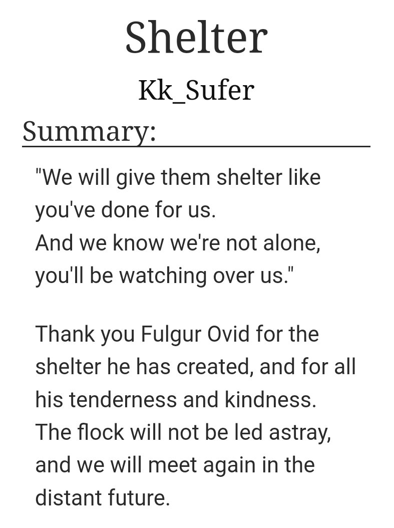 SuferThe's tweet photo. #FulFic
"We will give them shelter like you've done for us."
Thank you for everything, we baa you Fulgur Ovid.

https://t.co/K6UEYaq4Qs https://t.co/Mm3RQD3DUn