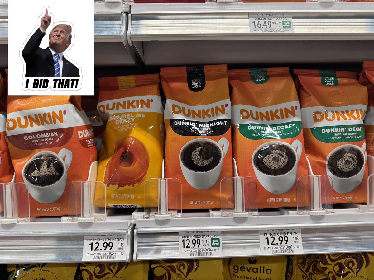 Price of Dunkin Donuts coffee up another dollar in just two days. You'd think no one would want to piss off folks who depend on their morning coffee unless you figure your supporters just prefer drinking the Kool-Aid.