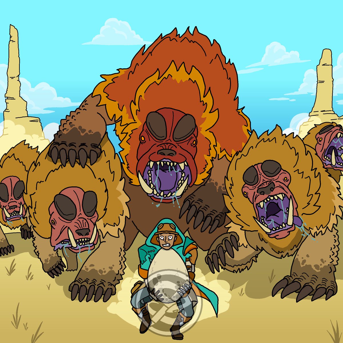 serpeninks's tweet photo. Have yet to do an egg quest in Wilds. But, every hunter knows the tension. No matter the generation.

#MonsterHunterfanart https://t.co/iRg4PClz6X
