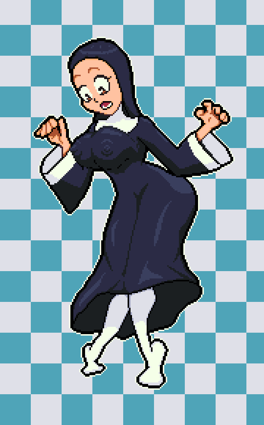 ShmexyBost's tweet photo. Trying to get in the habit...of posting more often! #pixelart #shmexy #nun #busty https://t.co/WZOmDRJCmf
