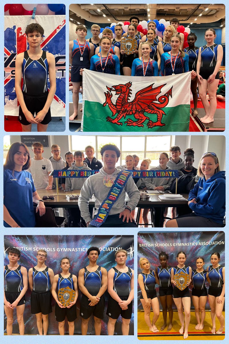 A fantastic weekend at the British schools gymnastics final. Incredibly proud of everyone’s achievements-Cody 8th in tumble, u19 boys team 4th &amp; girls team 8th. Team Wales (Teilo’s &amp; Glantaf) won the overall u19 regional title🏆👏Da iawn #TeamTeilo Penblwydd hapus i Isaiah hefyd!
