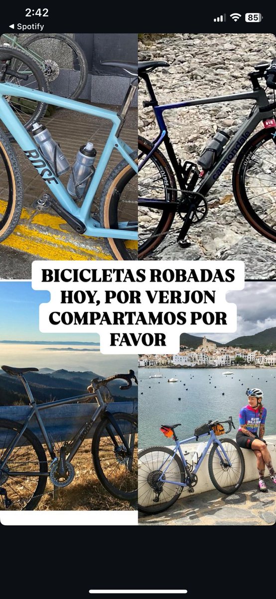 AndresVergaraB's tweet photo. Bicicletas robadas hoy en el sector del Verjón. Por favor difundir. https://t.co/fjgU26RtID