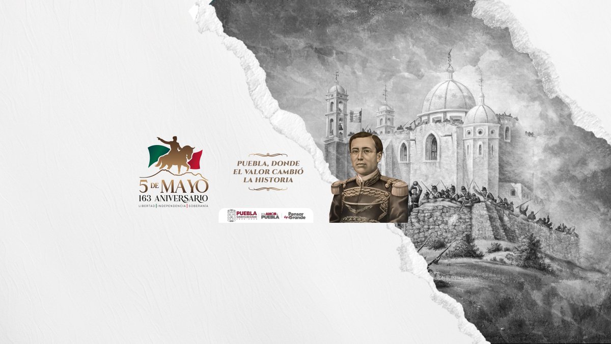 🇲🇽 ¡Se acerca la Batalla del #5DeMayo!
Como buenos poblanos, celebremos con orgullo y emoción esta fecha que marcó nuestra historia.
El <a href="/Gob_Puebla/">Gobierno de Puebla</a> te invita a vivir una experiencia única.
#OrgulloPoblano #BatallaDePuebla #PueblaHistórica 🎉🥁