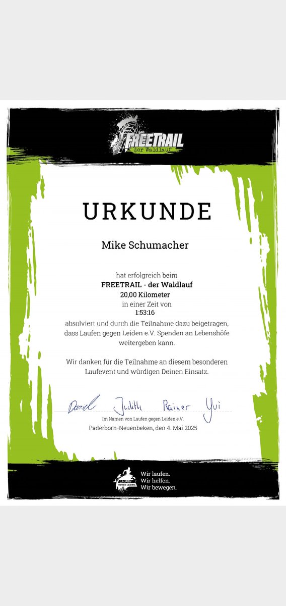 F1_Buddy77's tweet image. A great experience. Thanks to my fellow runner for the support. It was a crazy thing. 230 meters of altitude over 10km. 2 laps of 10 km each for a good cause. Thanks to everyone. I&apos;d like to be there again next year. 👌😊🙏💪❤️❤️
#freetrail #laufengegenleiden