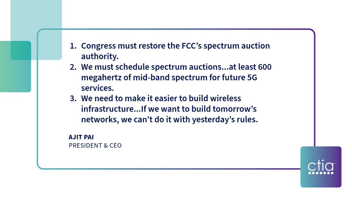 .<a href="/AjitPai/">Ajit Pai</a> explains what we need to do to reclaim America’s wireless and innovation leadership in new <a href="/WSJ/">The Wall Street Journal</a> OpEd: on.wsj.com/3YX5IXB