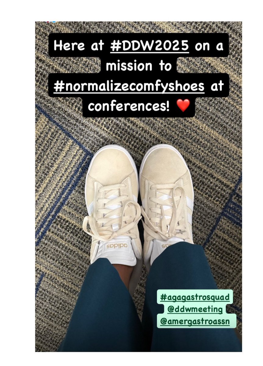 Fola May, MD PhD (@drfolamay) on Twitter photo Still 2 days to go at #DDW2025.
Do your feet hurt? 👠
Mine don’t. 👟😉
#normalizecomfyshoes at conferences!
<a href="/DDWMeeting/">Digestive Disease Week</a> <a href="/AmerGastroAssn/">American Gastroenterological Association (AGA)</a> #agagastrosquad Still 2 days to go at #DDW2025.
Do your feet hurt? 👠
Mine don’t. 👟😉
#normalizecomfyshoes at conferences!
<a href="/DDWMeeting/">Digestive Disease Week</a> <a href="/AmerGastroAssn/">American Gastroenterological Association (AGA)</a> #agagastrosquad