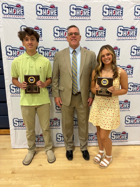Congratulations to Kylie Miller and Sullivan Nolan.  Today they represented MTHS as our well deserved Shore Conference Sportsmanship Award recipients.  Heading to Florida University and Ramapo in the fall. 
 Great job Kylie and Sullivan.