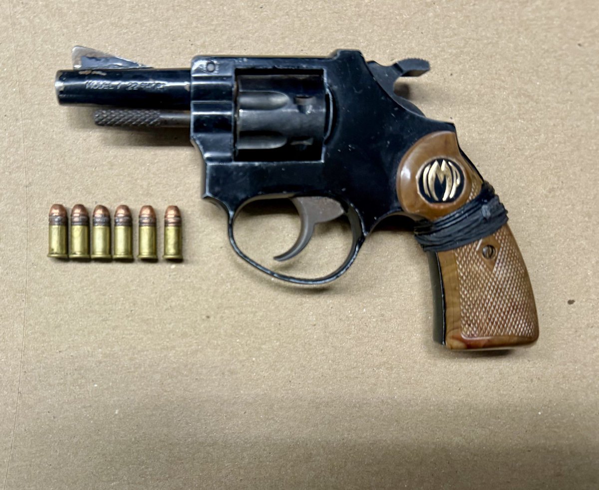 Last night, Lt. Kuka and PO Gramlich were addressing a noise complaint of a loud party on Wave Street. While dispersing the crowd, an arrest was effected of an individual in possession of this loaded firearm.