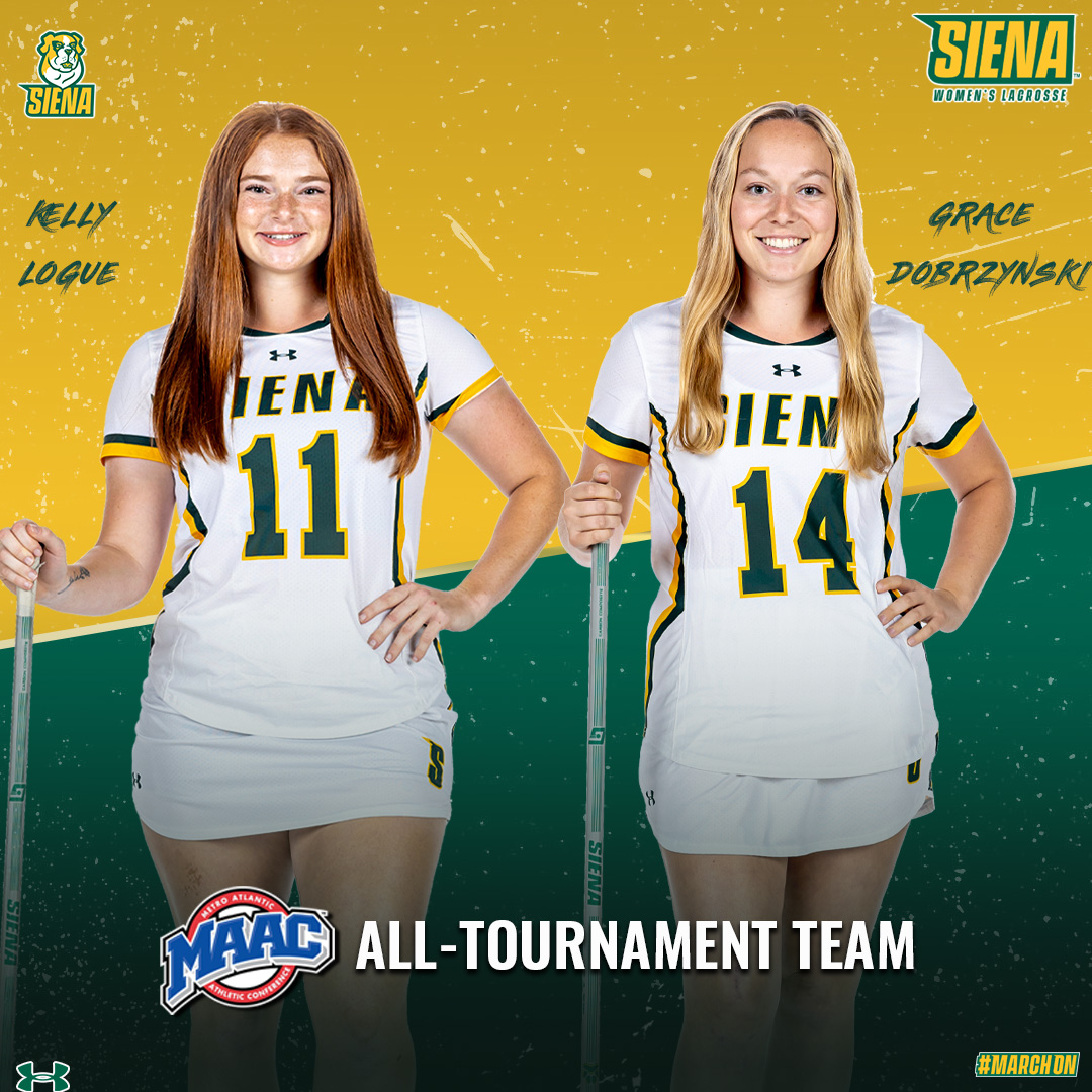 Way to represent, Siena!

Congratulations to Kelly and Grace on making the All- <a href="/MAACSports/">#MAACSports</a> Tournament Team!  👏👏👏

#MarchOn x #SienaSaints x #MAACLax x #NCAALax