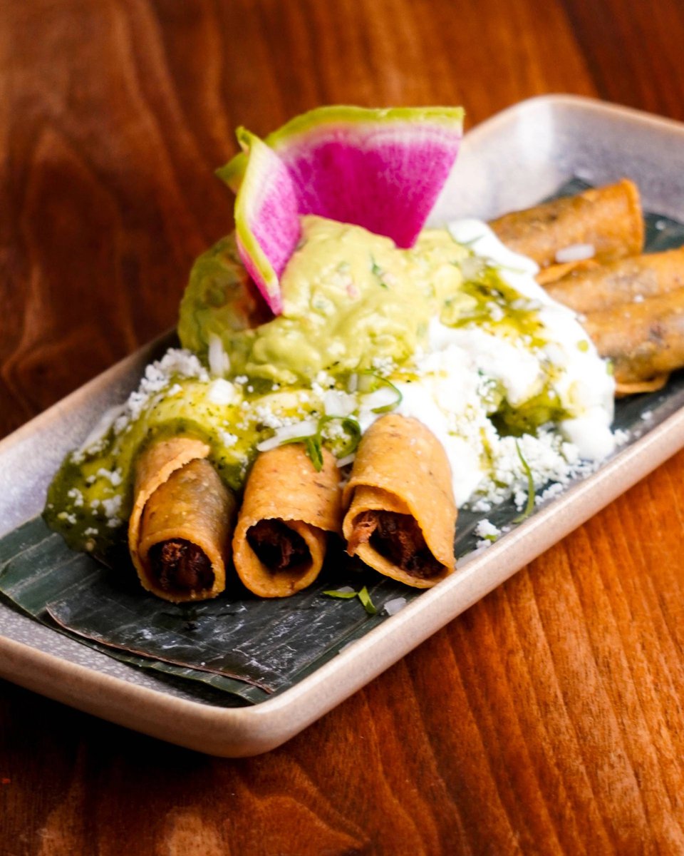 A friendly reminder that you could come by for a bite of the very best taquitos in Chicago. 

SMOKED CHICKEN TAQUITOS, GUACAMOLE | Crispy smoked chicken taquitos, black beans, classic guacamole, homemade crema, roasted tomatillo salsa, fresco cheese
