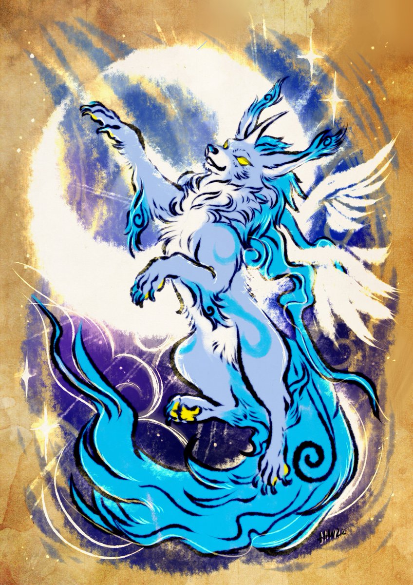 ⛩️Okami Style Illustration
Single  65 USD 
Any species | Anthro: +15   
4⃣SLOTS ONLY!  
 MESSAGE ME if interested!