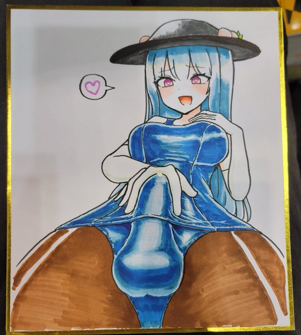 色紙追加しました!
天子ちゃんふたなりスク水タイツです 