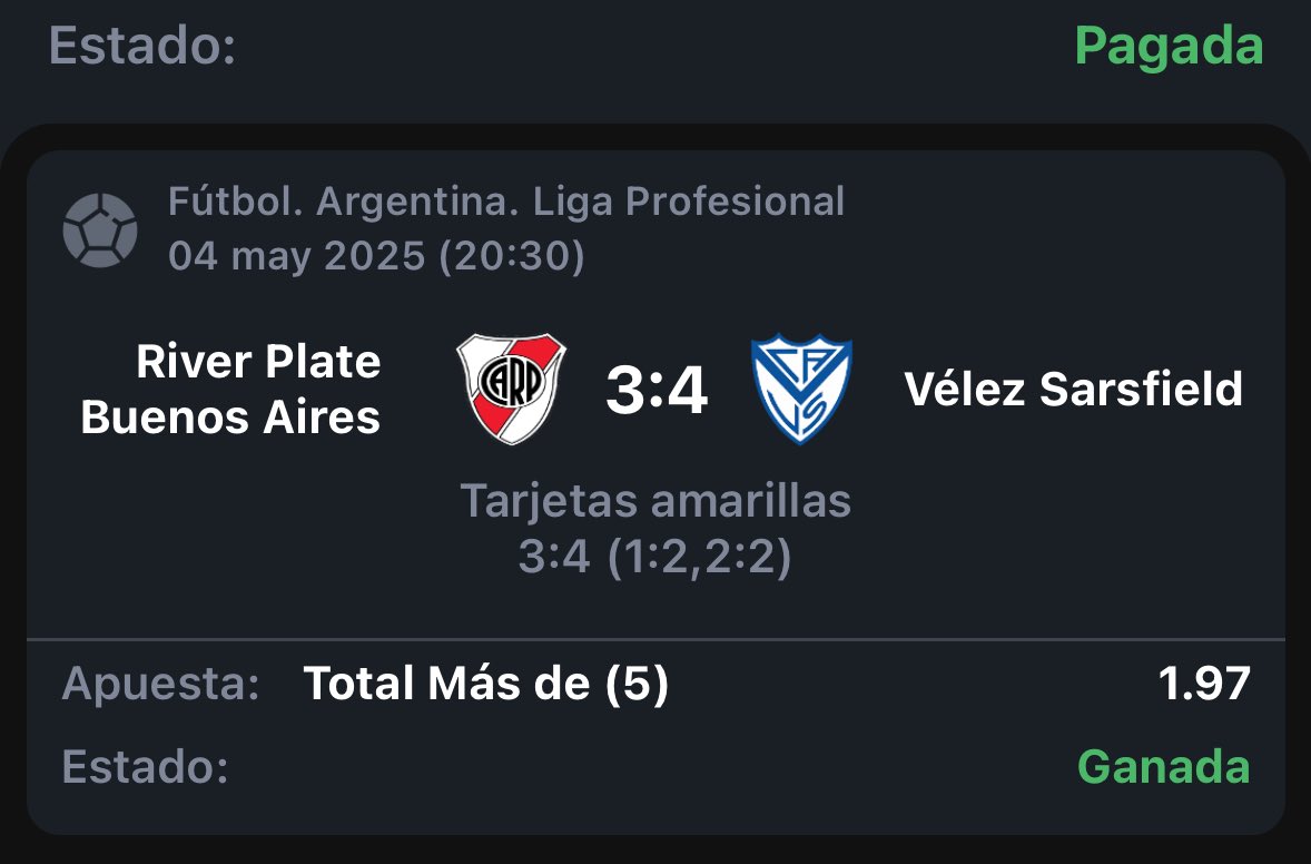 PLENAZO EN EL CANAL PARA TERMINAR UN FINDE SOÑADO🤩⚽️✅

Stake 7 cuota 2.09 ✅🤑
Stake 5 cuota 2.25 ✅🤑
Stake 7 cuota 1.97 ✅🤑

TODO ESTO Y MÁS GRATIS EN NUESTRO CANAL DE TELEGRAM 
🔗👇🏼