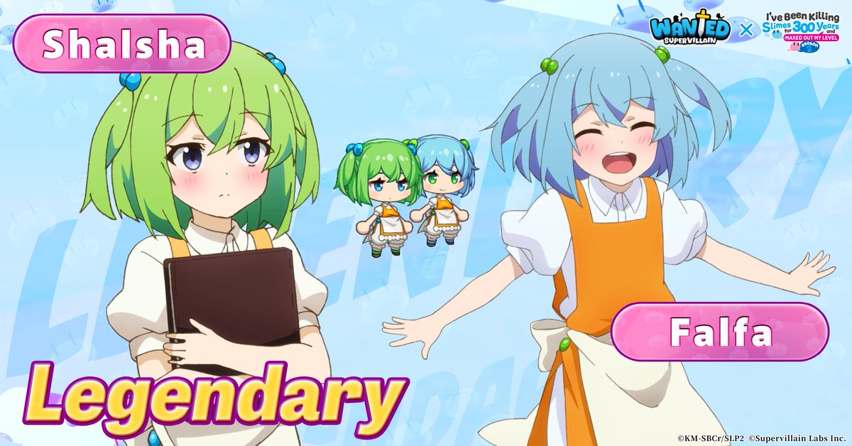 Twin sisters born as slime spirits make their debut!🎀
Cheerful Falfa and calm Shalsha. 
They might just start calling you ‘Mom’… 

Falfa: 『Hi~! Let’s play together from now on!』 
Shalsha: 『I’ll be in your care. Let’s get along.』 
#FalfaShalsha #Slime300 #TwinSpirits

Meet