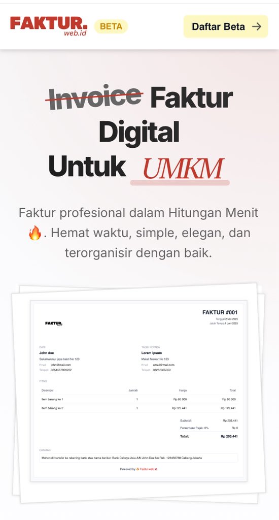 dodotdot's tweet photo. Awalnya cuma bantu istri jualan kue https://t.co/84l75q1GMP
Sekarang malah bikin app invoice sendiri dengan vibe coding 👌🏼 #microsaas #saas https://t.co/NROtKASqIs