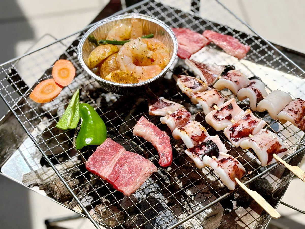 天気いい日はBBQ〜♩