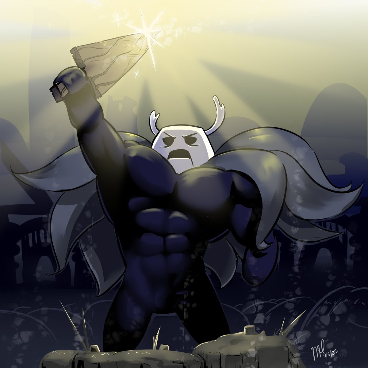 MILHide96's tweet photo. Ya que me puse a jugar #hollowknight se me ocurrió la idea de dibujar a Zote el personajazo jeje muy buen jogo... Recomendable para los vividitos jejeje.
Y @TeamCherryGames este fanart es para ustedes, espero que les guste #zote #fanart #art #muscles https://t.co/Nh37NeWEef