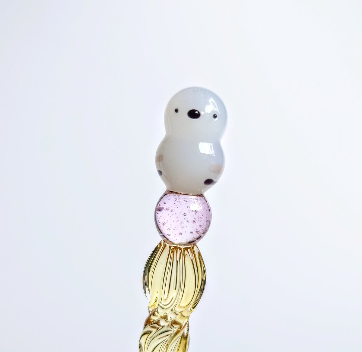 3日にparaglassさんの個展に行って、念願のシマエナガのガラスペン買い