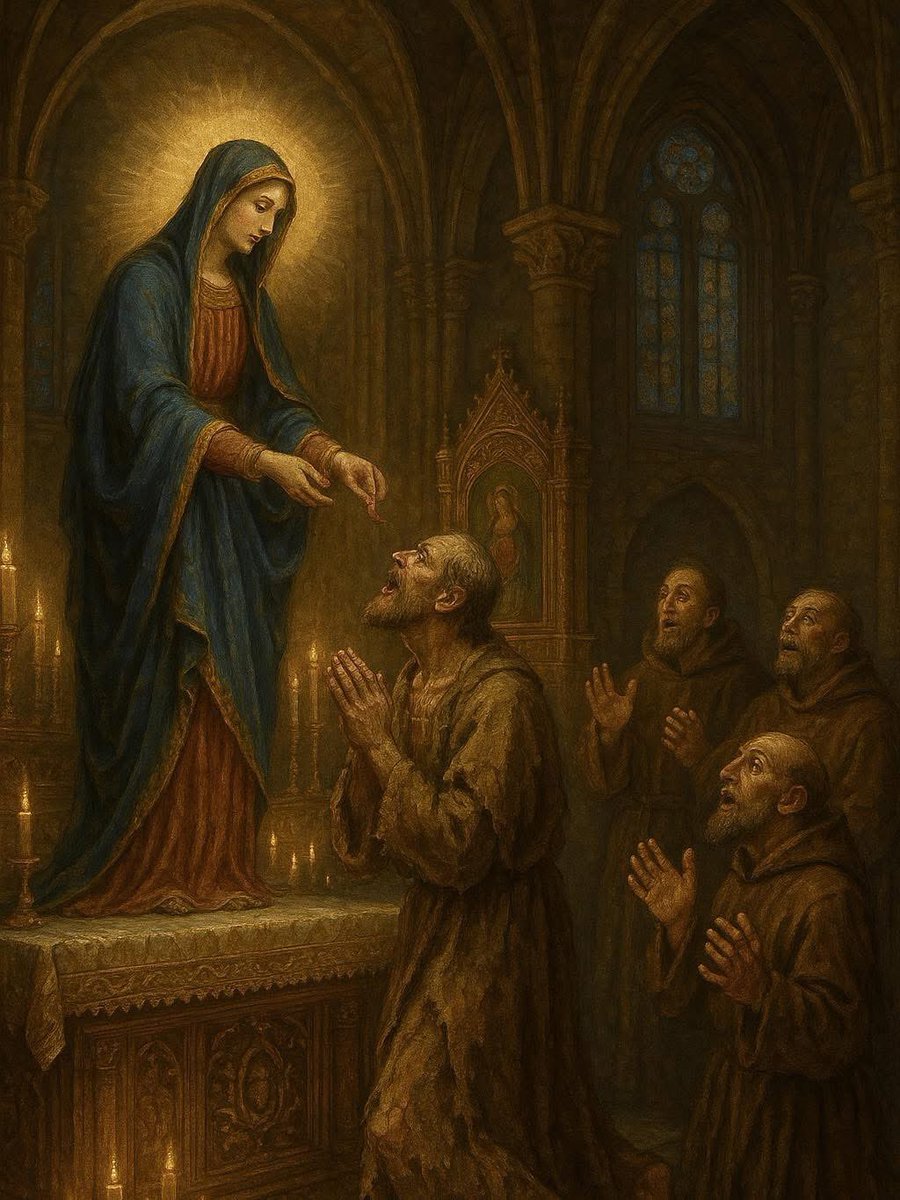 SecretFire79's tweet image. In the year 1228, while a priest was celebrating Mass on a Saturday, in honour of the most holy Mary, some Albigensian heretics came and cruelly cut out his tongue. In this condition he went to the monastery of Cluny, where the good religious received him with much charity,…