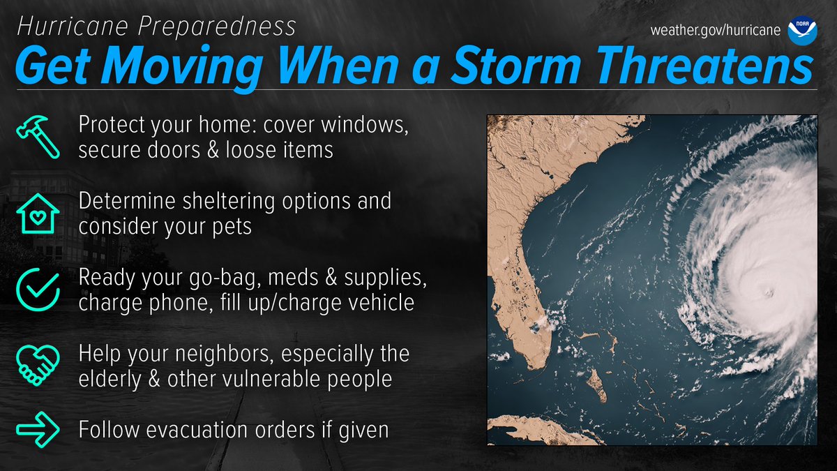 Do you know what to do when a storm threatens? Prepare for hurricane season by taking the time now to understand the actions needed when time is of the essence. #HurricanePrep #HurricaneStrong
noaa.gov/get-moving-whe…