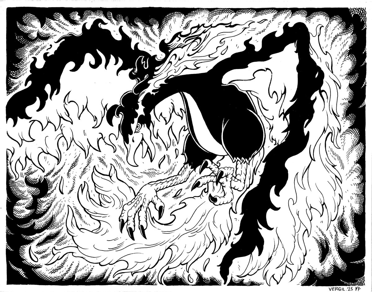 bastisantosART's tweet photo. Pokemon: Galarian Moltres

Ink on Paper, 2025
(To be colored soon)

#Pokemon https://t.co/2HOT5DnwVF