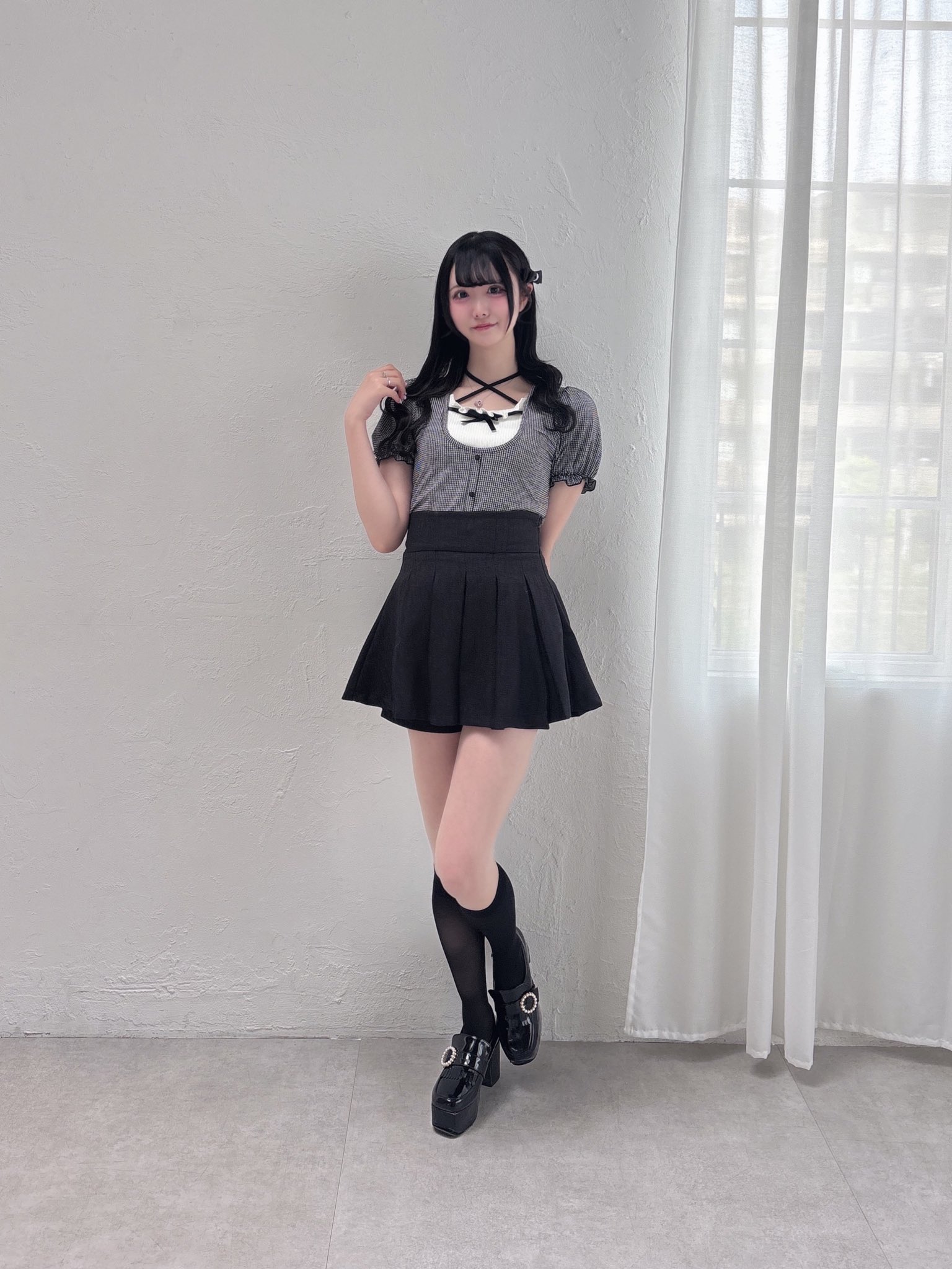 evelyn エブリン トップス ギンガム ネックリボンTP - メルカリ