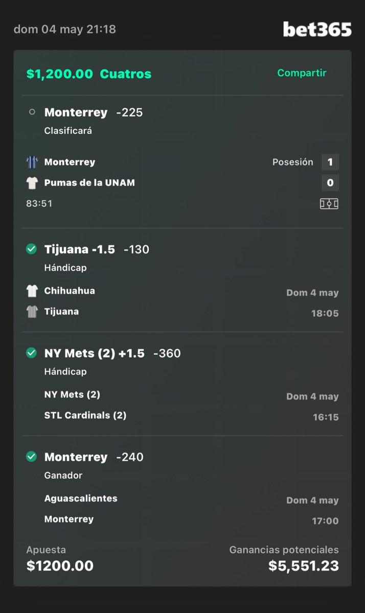 cesarionish's tweet image. Agregar a su boleto de apuestas: bet365.mx/s/r/Ns2hN