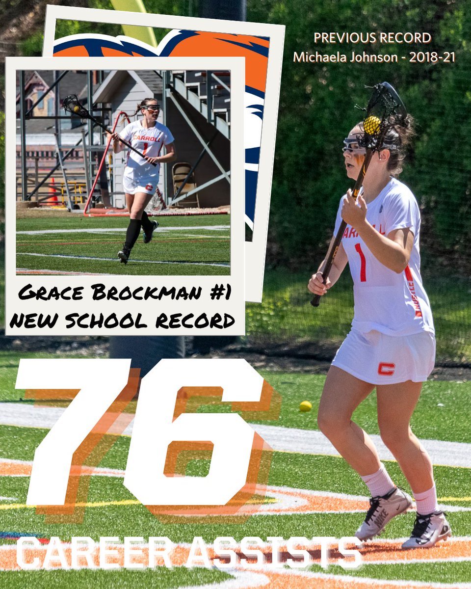 Carroll University Athletics (@pio_athletics) on Twitter photo ICYMI: With four assists in Saturday's CCIW Tournament Championship Game, Senior Grace Brockman has surpassed the <a href="/PioWLAX/">Carroll U. Women’s Lacrosse</a> program record for career assists!
#d3lax I #GoPios ICYMI: With four assists in Saturday's CCIW Tournament Championship Game, Senior Grace Brockman has surpassed the <a href="/PioWLAX/">Carroll U. Women’s Lacrosse</a> program record for career assists!
#d3lax I #GoPios