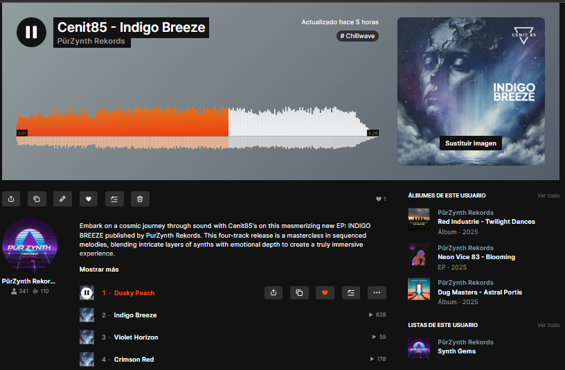 ๐๐ช๐ง๐๐ฎ๐ฃ๐ฉ๐ ๐๐๐ ๐ค๐ง๐๐จ (@purzynthrekords) on Twitter photo Cenit84 - INDIGO BREEZE๐ซ(EP) up now on <a href="/SoundCloud/">SoundCloud</a>
Listen to mesmerizing Chillwave tunes and Follow us!
soundcloud.com/purzynthrekordโฆ
#PurZynth #Soundcloud #Synthwave #Chillwave #synthmusic #synfhfam Cenit84 - INDIGO BREEZE๐ซ(EP) up now on <a href="/SoundCloud/">SoundCloud</a>
Listen to mesmerizing Chillwave tunes and Follow us!
soundcloud.com/purzynthrekordโฆ
#PurZynth #Soundcloud #Synthwave #Chillwave #synthmusic #synfhfam